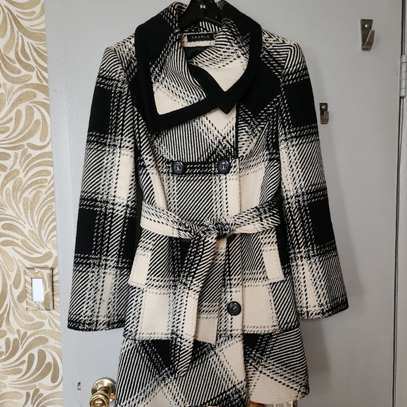 Searle Double Breasted Plaid Wool Coat- Size Small - Picture 8 of 8
